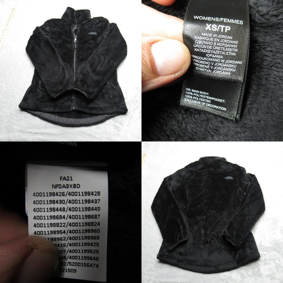 The North Face Osito Jacket Womens XS Black Fuzzy‎ Fleece Pockets Full Zip - Picture 1 of 15